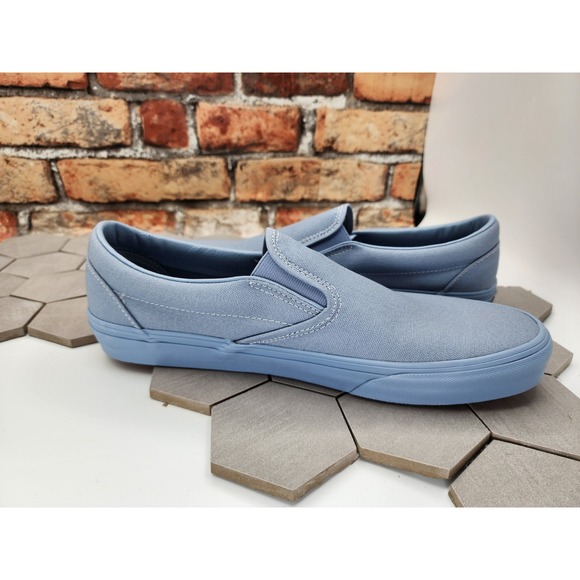Vans Classic Slip-On Pastel Mono Dusty Blue Sz 9.5 UNC Men New Rare Sneakers - Picture 7 of 8